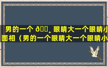 男的一个 🕸 眼睛大一个眼睛小面相（男的一个眼睛大一个眼睛小面相怎 🦟 么样）